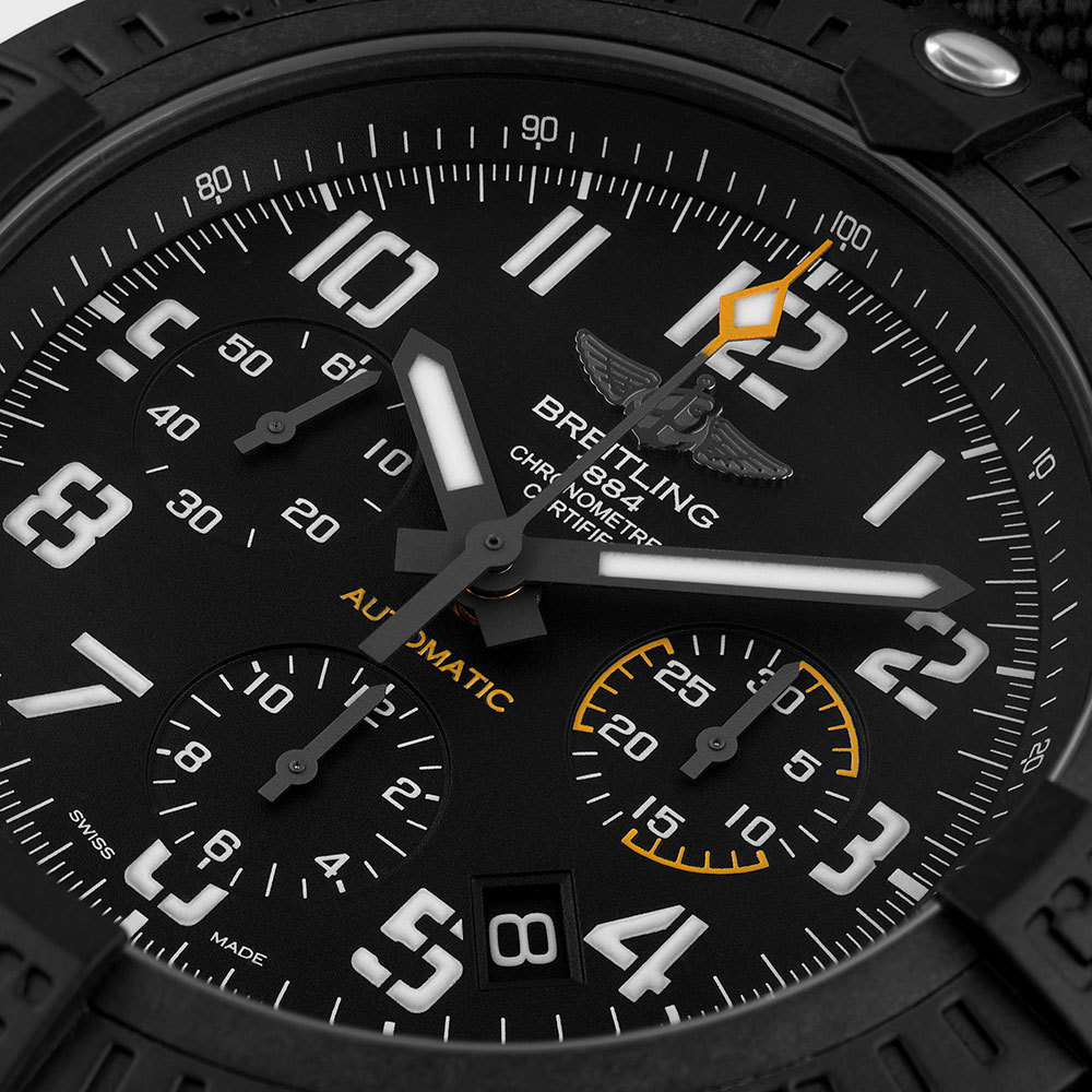 Relojes Breitling Chronomat Hurricane XB0180E4 falsos con esfera negra