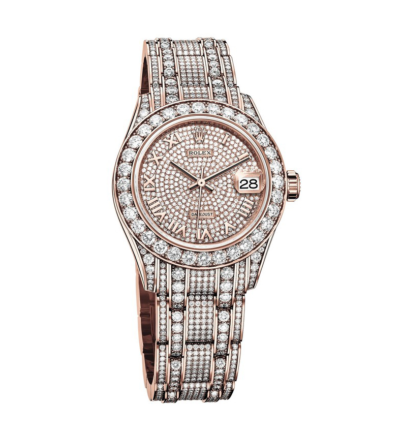 Relojes replica Rolex Pearlmaster 81405RBR con diamantes